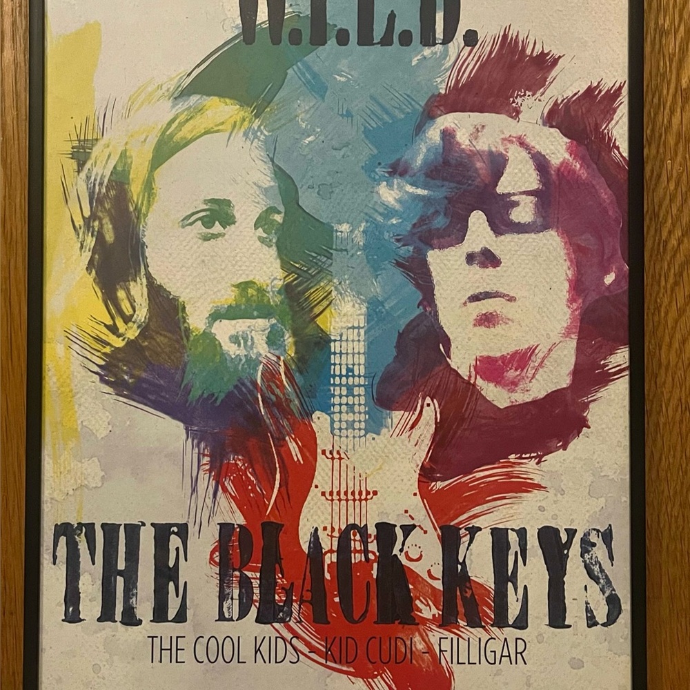 Retro 2009 The Black Keys Gig Poster St Louis The Cool Kids Kid Cudi WashU Wild